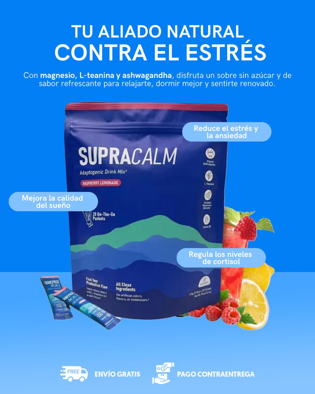 SupraCalm| Powdered Drink (Apoyo al cortisol, alivio estrés y ansiedad) | 20 PAQ